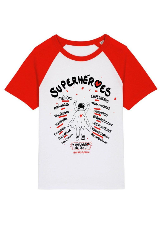Camiseta Superhéroes Unisex Benéfica - Talla Infantil
